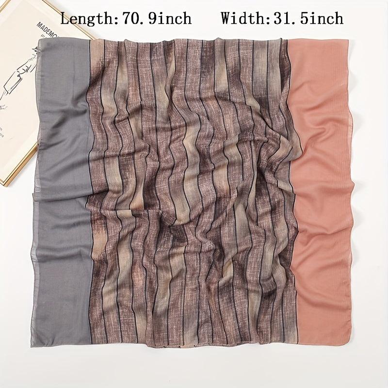 Vintage Gradient Scarf Casual Shawl Breathable Windproof Head Wrap