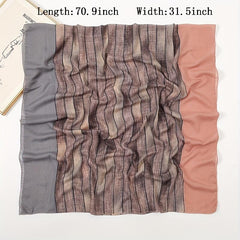Vintage Gradient Scarf Casual Shawl Breathable Windproof Head Wrap