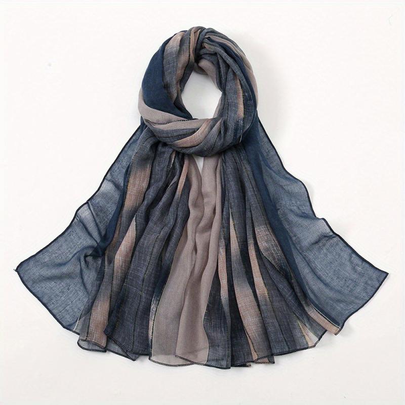 Vintage Gradient Scarf Casual Shawl Breathable Windproof Head Wrap