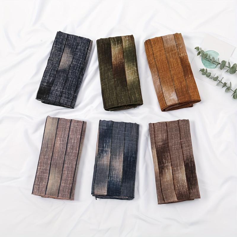 Vintage Gradient Scarf Casual Shawl Breathable Windproof Head Wrap