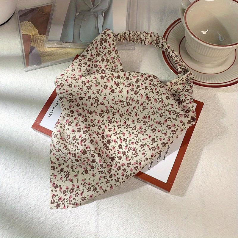 Floral Print Headband Triangle Scarf Elastic Turban Bandana Women Head Wrap