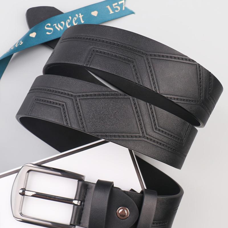 Men's Thread Alloy Needle Buckle PU Belt
