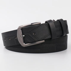 Men's Thread Alloy Needle Buckle PU Belt