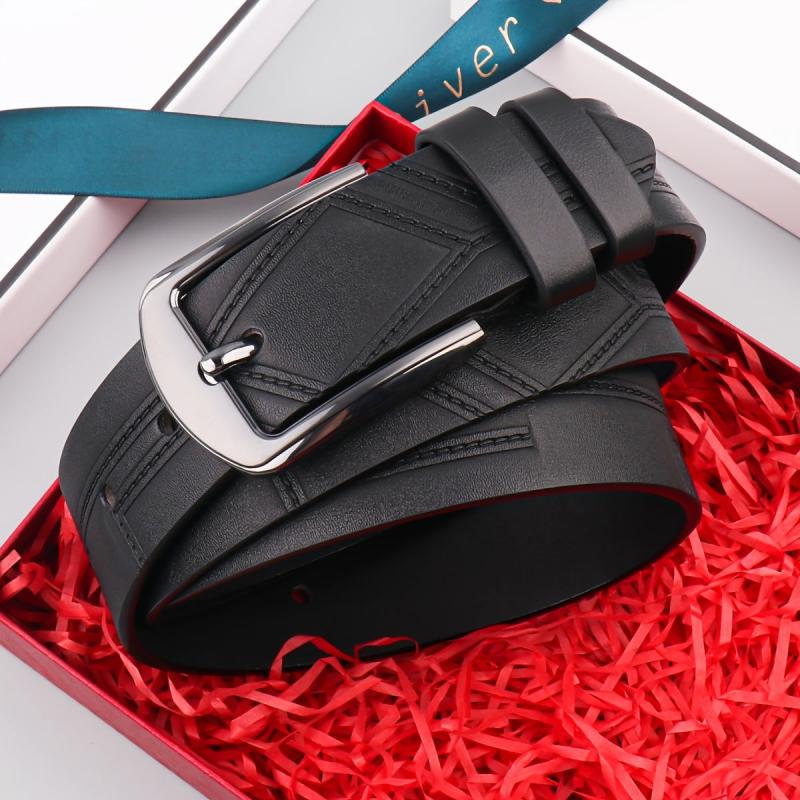 Men's Thread Alloy Needle Buckle PU Belt