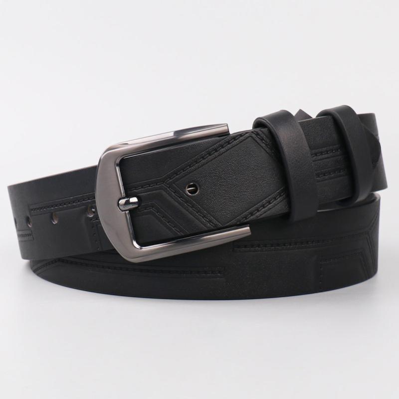 Men's Thread Alloy Needle Buckle PU Belt