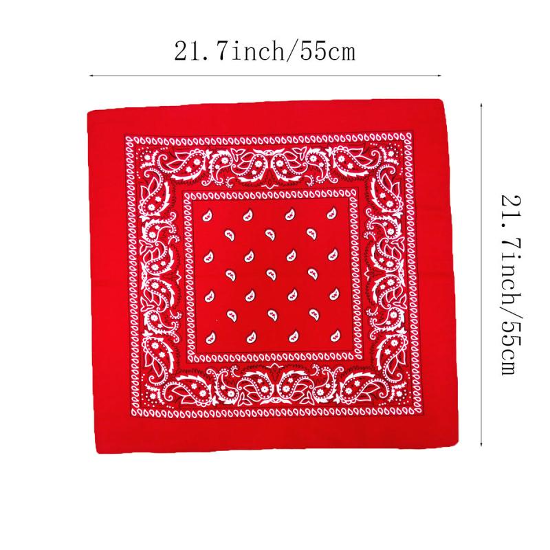 Paisley Print Bandana 55 Casual Square Scarf Handkerchief Hip Hop Cowboy Cowgirl