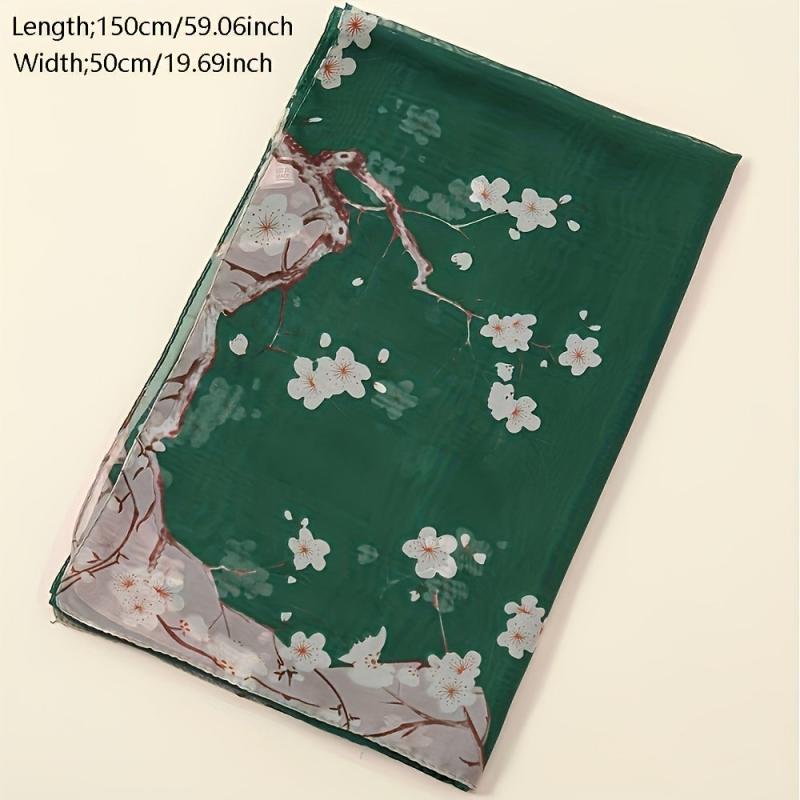 Floral Chiffon Scarf Sunscreen Wrap Beach Towel