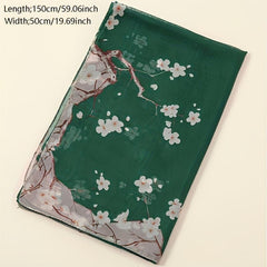 Floral Chiffon Scarf Sunscreen Wrap Beach Towel