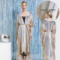 Sparkly Long Shawl Block Decorative Shawl Women Dress Wrap Cape