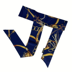 Vintage Silk Neck Scarf Long Thin Hair Band