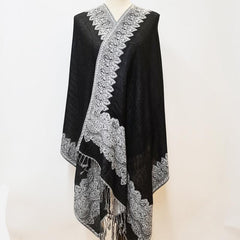Large Tassel Scarf Jacquard Vintage Shawl Windproof Wrap