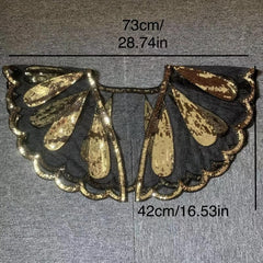 Leaf Embroidery Sequin Shawl Women's 1920s Shawl Wrap Beaded Evening Cape