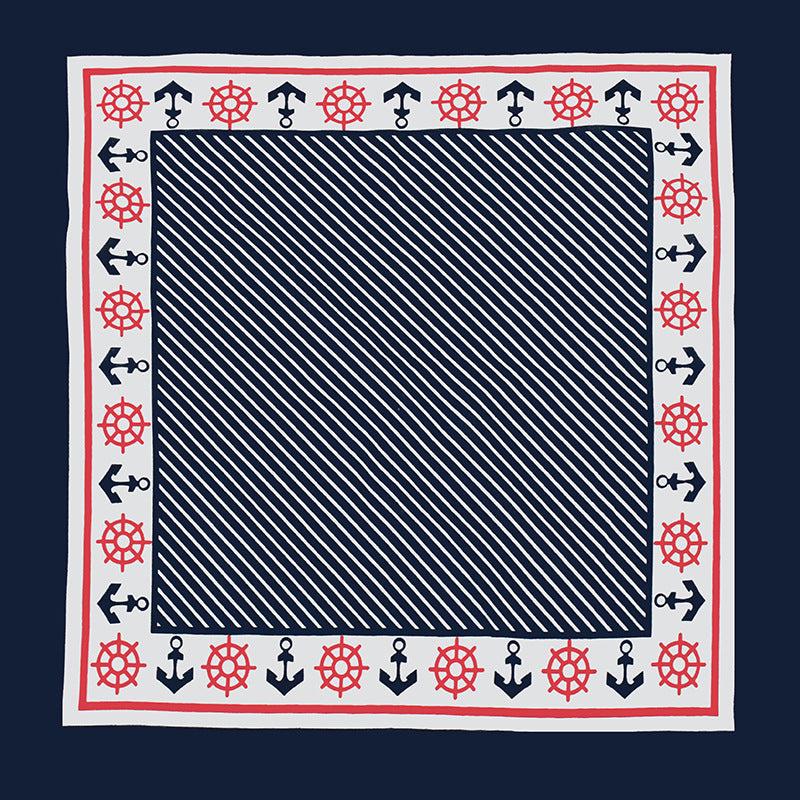 Navy Anchor Bandana Cotton Neckerchief Headband