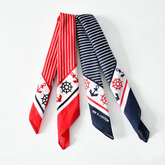 Navy Anchor Bandana Cotton Neckerchief Headband