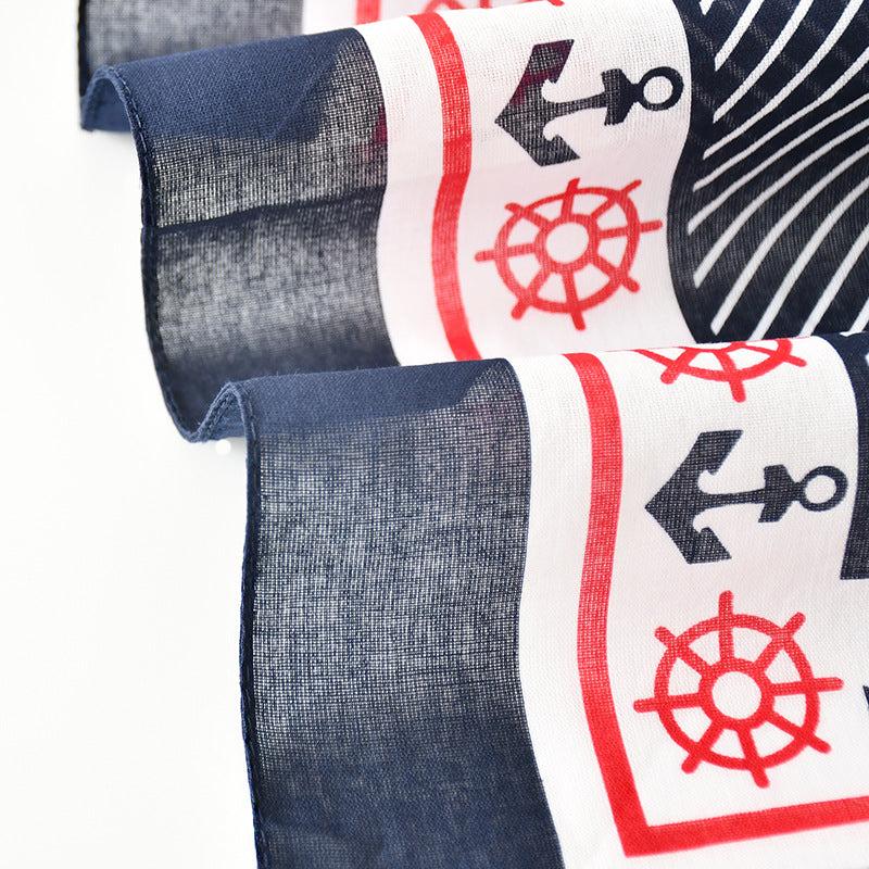 Navy Anchor Bandana Cotton Neckerchief Headband