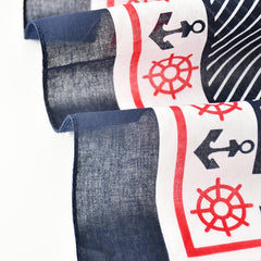 Navy Anchor Bandana Cotton Neckerchief Headband