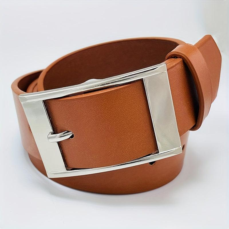 Men's Square Pin Buckle Belt For Denim Pants Jeans Casual Daily