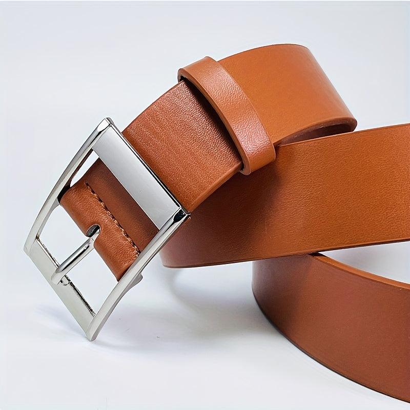 Men's Square Pin Buckle Belt For Denim Pants Jeans Casual Daily
