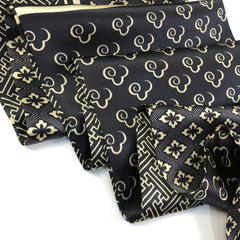 Y2K Geometric Print Silk Neckerchief Ribbon Scarf