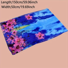 Tie Dye Print Chiffon Scarf Flower Gradient Thin Shawl Boho Travel Beach Towel