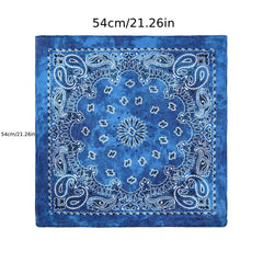 Paisley Print Tie Dye Bandana Casual Square Scarf