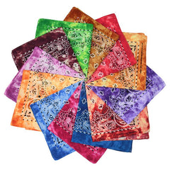 Paisley Print Tie Dye Bandana Casual Square Scarf