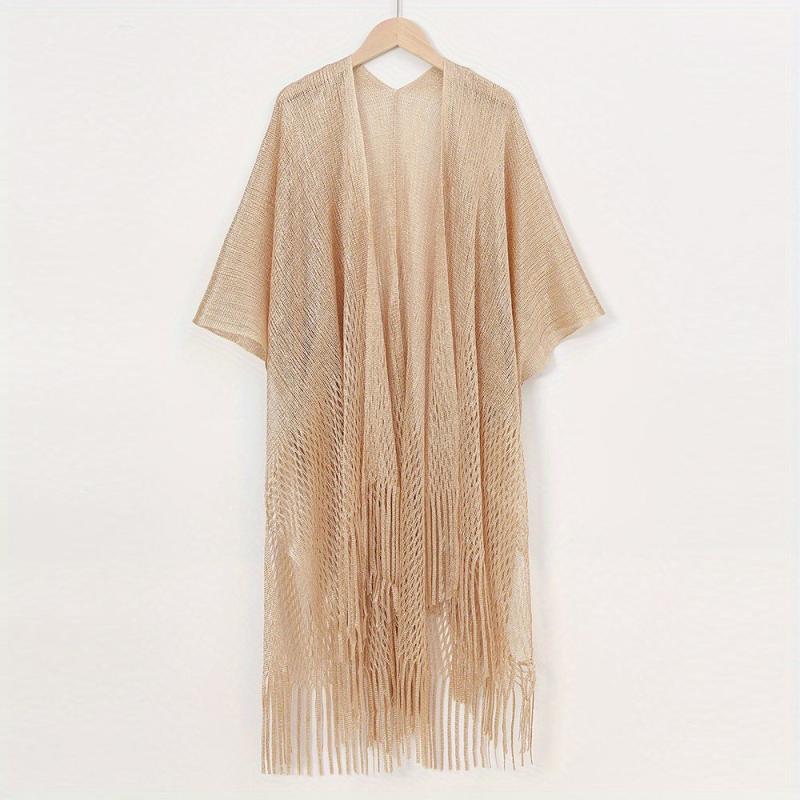 Glitter Tassel Shawl Solid Wrap for Women