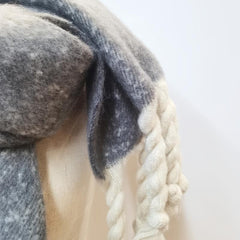 Grey Cashmere Tassel Scarf Winter Shawl