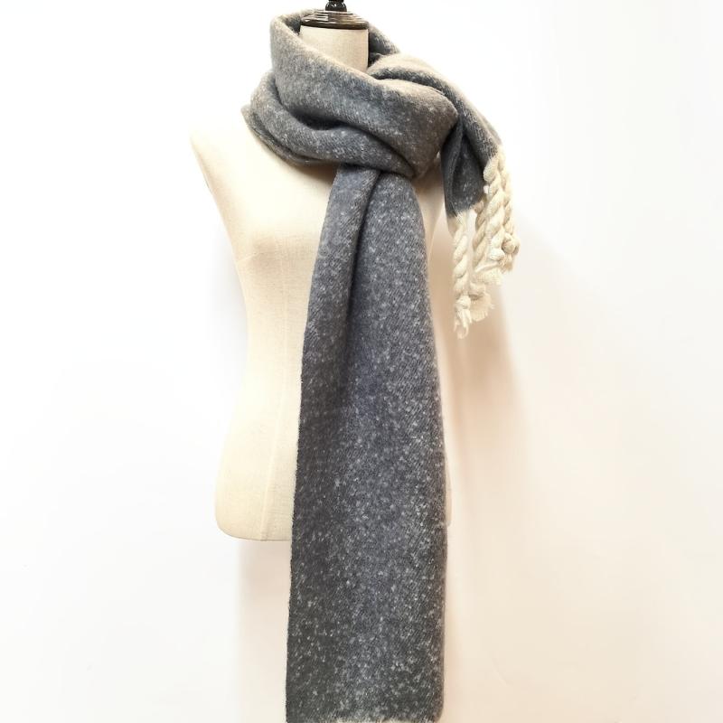 Grey Cashmere Tassel Scarf Winter Shawl