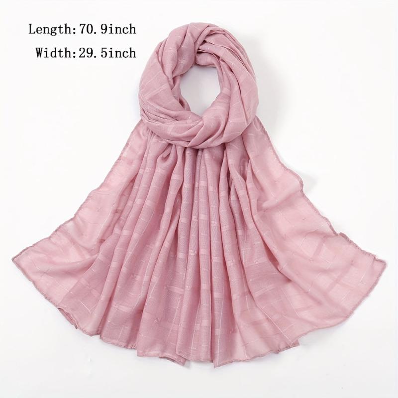 Plaid Scarf Casual Shawl Hijab Women Outdoor Head Wraps Turban