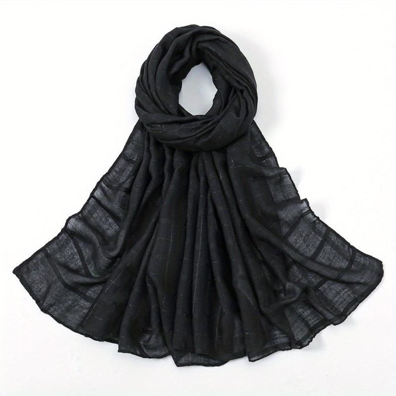 Plaid Scarf Casual Shawl Hijab Women Outdoor Head Wraps Turban