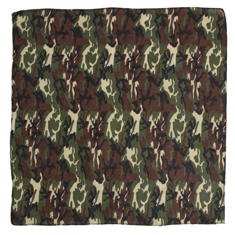Camouflage Print Bandana Hip Hop Square Scarf Neckerchief Unisex