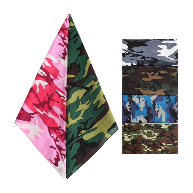 Camouflage Print Bandana Hip Hop Square Scarf Neckerchief Unisex
