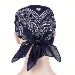 Paisley Print Turban Cap Solid Hip Hop Baseball Cap Casual Head Scarf Hat