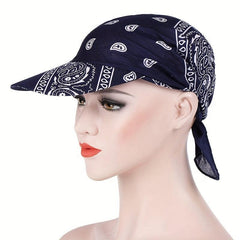 Paisley Print Turban Cap Solid Hip Hop Baseball Cap Casual Head Scarf Hat