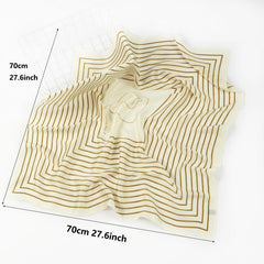 Striped Square Scarf Lightweight Headscarf Breathable Hair Wrap