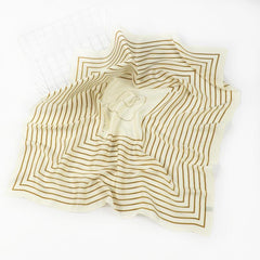 Striped Square Scarf Lightweight Headscarf Breathable Hair Wrap