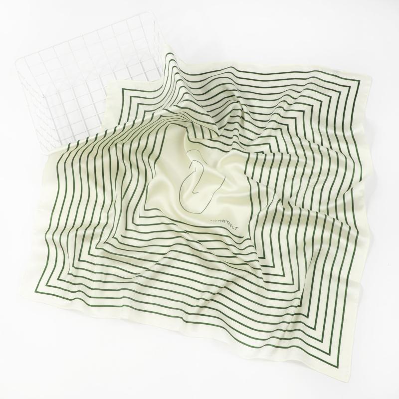 Striped Square Scarf Lightweight Headscarf Breathable Hair Wrap