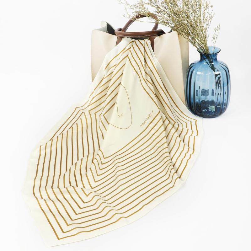 Striped Square Scarf Lightweight Headscarf Breathable Hair Wrap