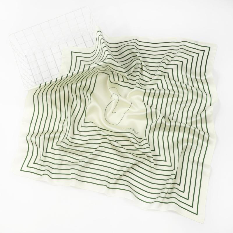 Striped Square Scarf Lightweight Headscarf Breathable Hair Wrap