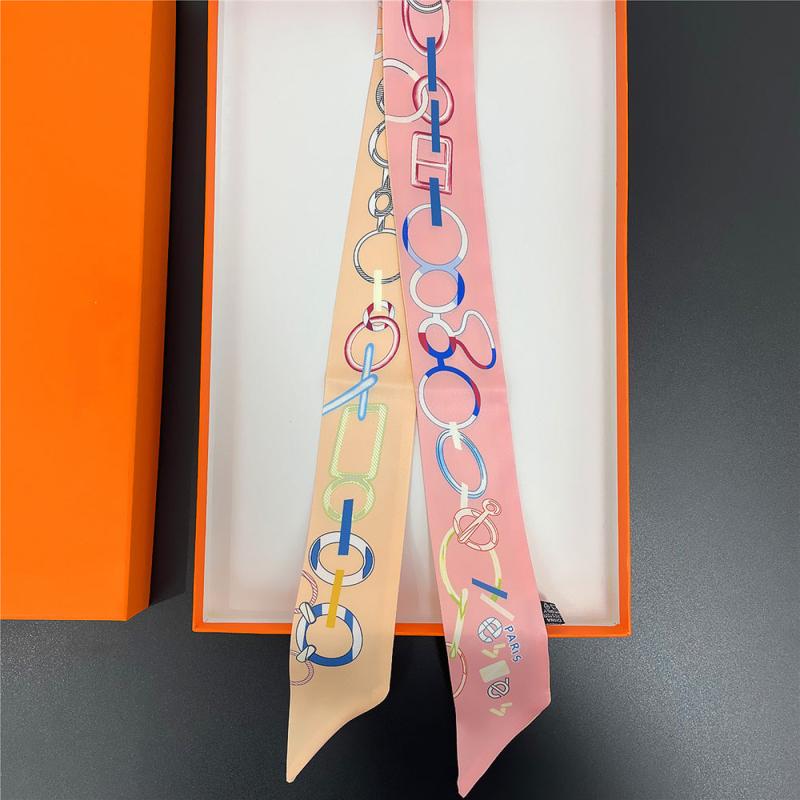 Chain Pattern Neckerchief Casual Skinny Scarf Headband Sash Belt
