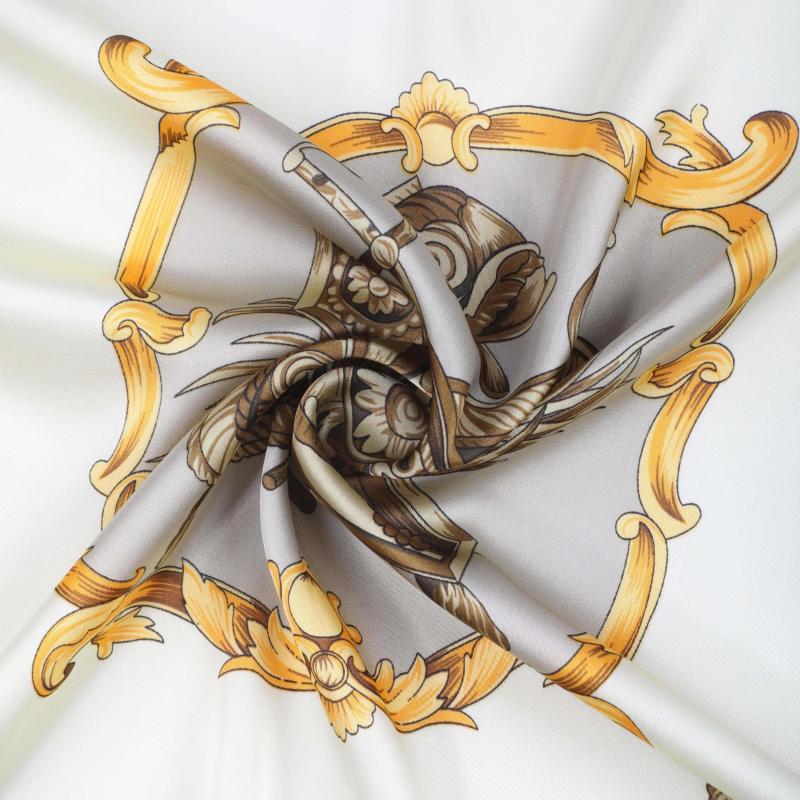 Silk Square Scarf Retro Palace Headscarf Thin Soft Sunscreen Wrap
