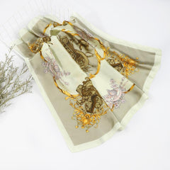 Silk Square Scarf Retro Palace Headscarf Thin Soft Sunscreen Wrap