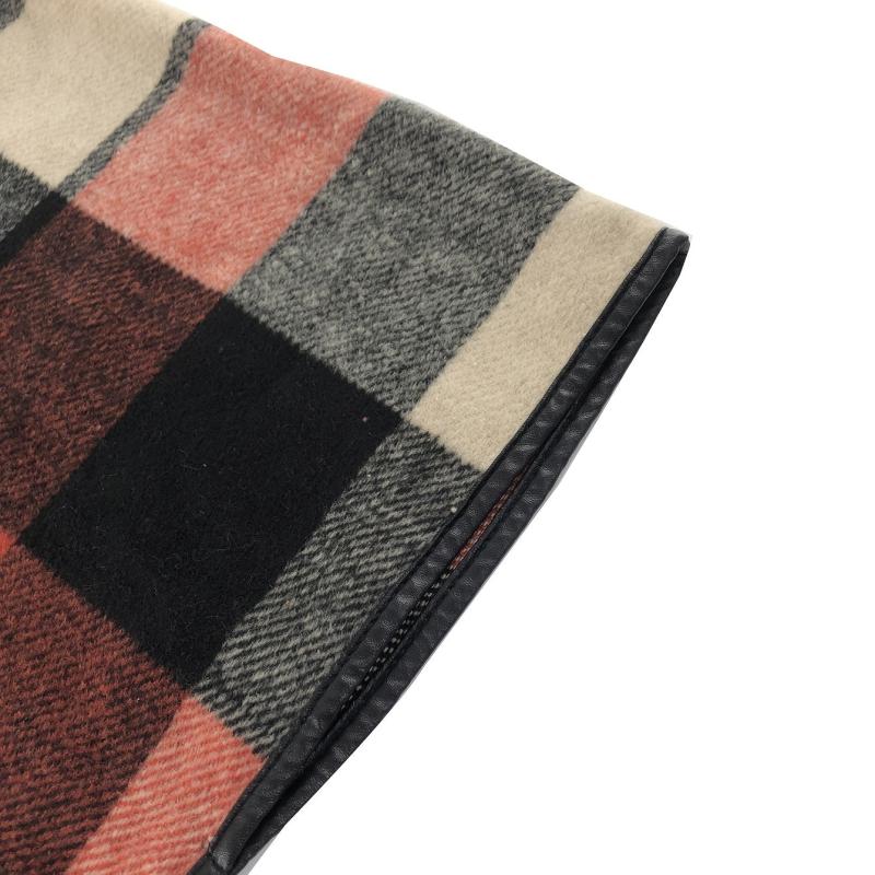 73 0cm Large Warm Shawl Woolen Plaid Coat Vintage Thick Cape