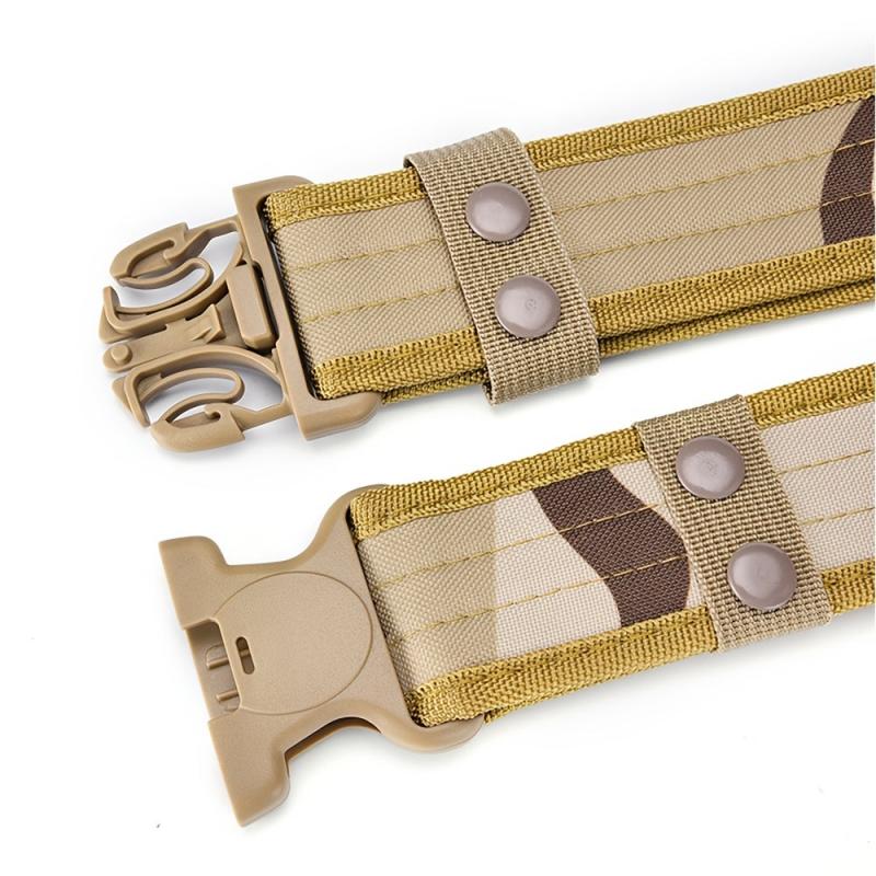 Men's Camouflage Tactical Belt for Outdoor Security and Mountaineering