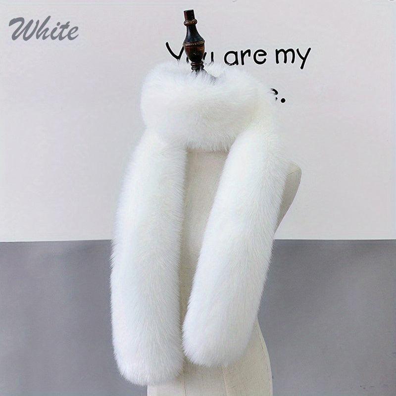 Warm Plush Faux Fur Scarf Winter Soft Windproof Scarf