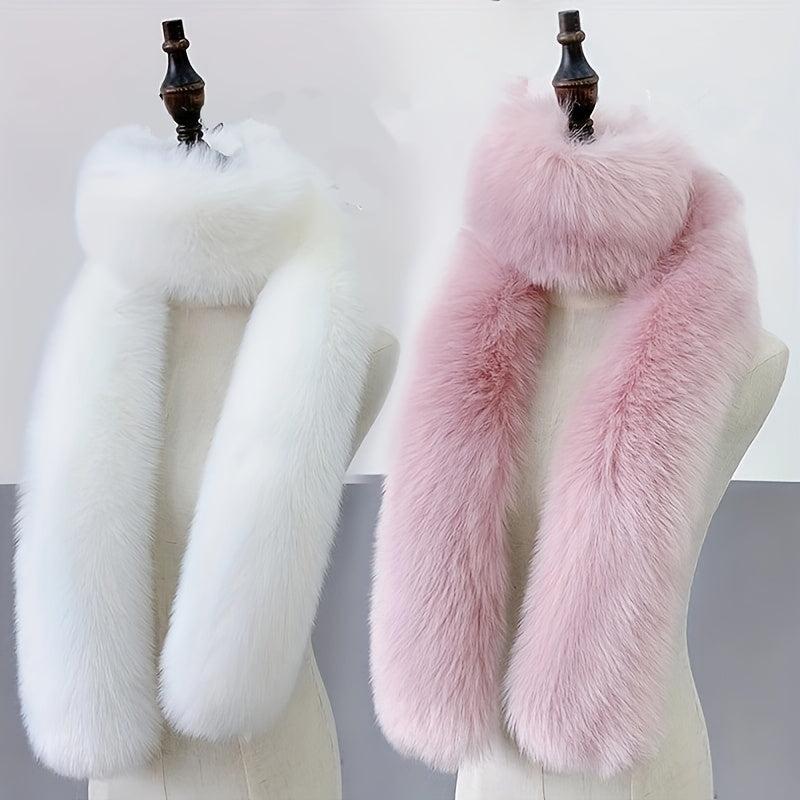 Warm Plush Faux Fur Scarf Winter Soft Windproof Scarf
