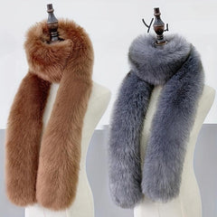 Warm Plush Faux Fur Scarf Winter Soft Windproof Scarf