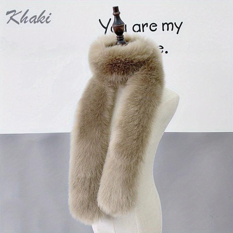 Warm Plush Faux Fur Scarf Winter Soft Windproof Scarf