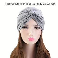 Cross Knot Elastic Turban Solid Beanie Casual Head Wrap Ramadan Head Scarf Chemo